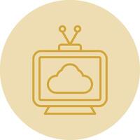 Television Line Yellow Circle Icon vector