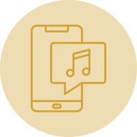 Mobile Line Yellow Circle Icon vector