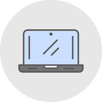 Laptop Line Filled Light Icon vector