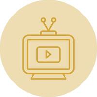 Television Line Yellow Circle Icon vector