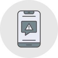 Alert Line Filled Light Icon vector