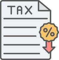 Tax Line Filled Light Icon vector