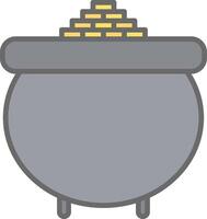 Gold Pot Line Filled Light Icon vector