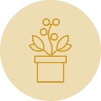 Wattle Line Yellow Circle Icon vector