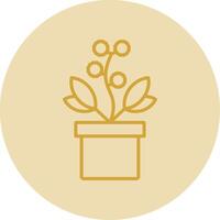 Wattle Line Yellow Circle Icon vector