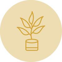 Thyme Line Yellow Circle Icon vector