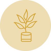 Thyme Line Yellow Circle Icon vector