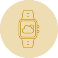 Weather Line Yellow Circle Icon vector