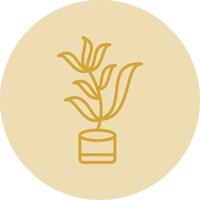 Tarragon Line Yellow Circle Icon vector