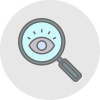 Magnifying Glass Line Filled Light Icon vector