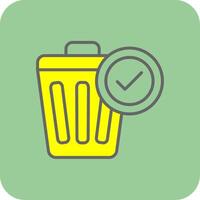 Waste Bin Filled Yellow Icon vector