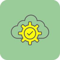 nube lleno amarillo icono vector