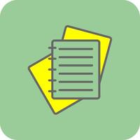 Notes Filled Yellow Icon vector