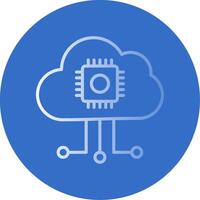 Cloud Computing Flat Bubble Icon vector