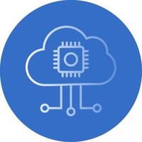 Cloud Computing Flat Bubble Icon vector