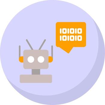 robot plano burbuja icono vector