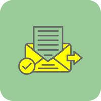 Send Mail Filled Yellow Icon vector
