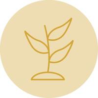 Plant Line Yellow Circle Icon vector