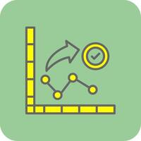 Chart Filled Yellow Icon vector