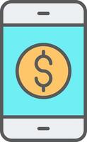 Mobile Banking Line Filled Light Icon vector