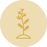 Plant Line Yellow Circle Icon vector