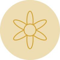 Amaryllis Line Yellow Circle Icon vector