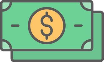 Dollar Line Filled Light Icon vector