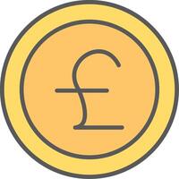 Pounds Line Filled Light Icon vector