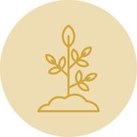 Plant Line Yellow Circle Icon vector