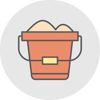 Sand Bucket Line Filled Light Icon vector