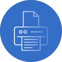 Printer Flat Bubble Icon vector