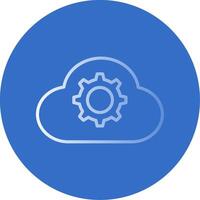 Cloud Settings Flat Bubble Icon vector