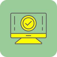 Computer Filled Yellow Icon vector