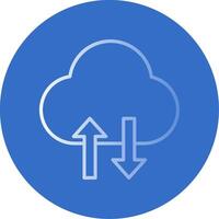 Cloud Data Transfer Flat Bubble Icon vector