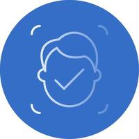 Facial Recognition Flat Bubble Icon vector