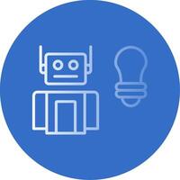 Robot Flat Bubble Icon vector