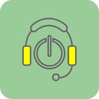 Headphones Filled Yellow Icon vector