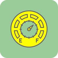 Gauge Filled Yellow Icon vector