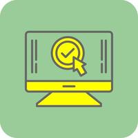 Mouse Pointer Filled Yellow Icon vector