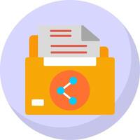 Sharing File Flat Bubble Icon vector