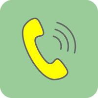 Phone Call Filled Yellow Icon vector