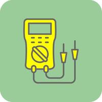 Multimeter Filled Yellow Icon vector