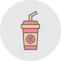 Cold Drink Line Filled Light Icon vector