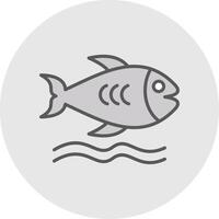 Fish Line Filled Light Icon vector