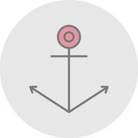Anchor Line Filled Light Icon vector