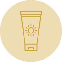 Sunblock Cream Line Yellow Circle Icon vector