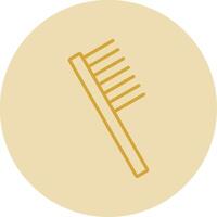 Comb Line Yellow Circle Icon vector