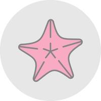 estrella de mar línea lleno ligero icono vector