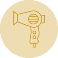 Hair Dryer Line Yellow Circle Icon vector