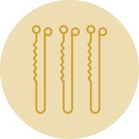 Bobby Pin Line Yellow Circle Icon vector